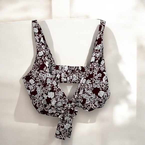 Zara floral tie up bralette/crop top S - Picture 1 of 5